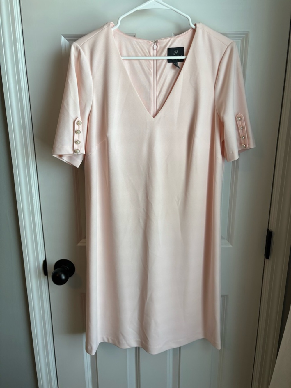 Adrianna Papell Blush Pink V-Neck Dress